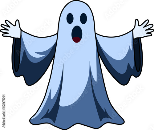 Cute Cartoon Ghost Illustration