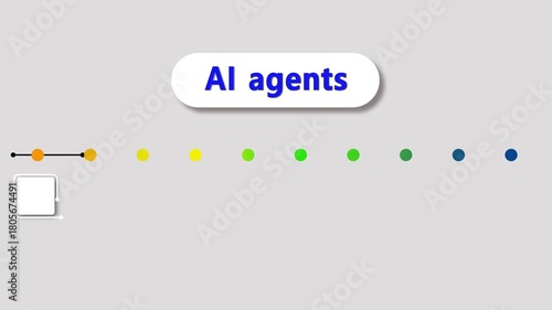 Wallpaper Mural animated video of AI agents business infographics rectangle shape and multicolor label 10 steps for workflow, presentation, 4k animation motion video. on transparent background. Torontodigital.ca