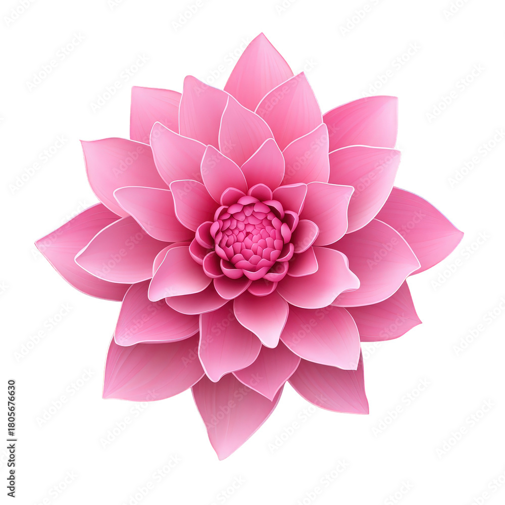Fototapeta premium A captivating pink dahlia flower, isolated on transparent background, showcasing its intricate layers of petals and vibrant color, creating a visually stunning and elegant floral display
