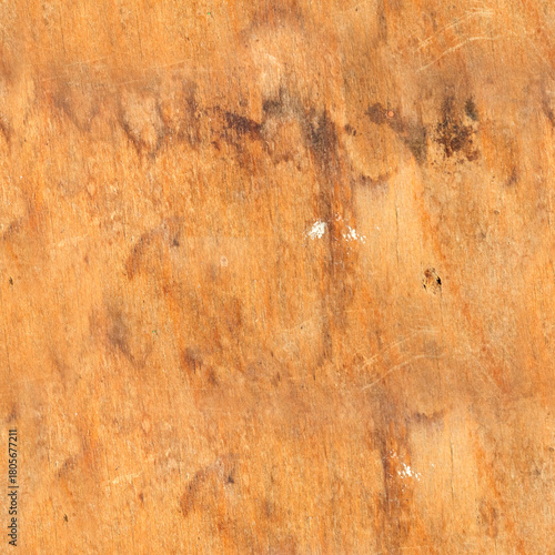 Seamless 4k photo texture of worn, dirty and moldy plywood surface material.