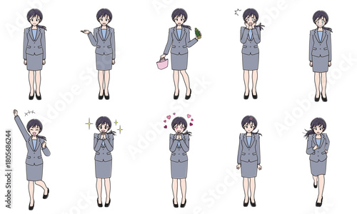 スーツのOLさんセット（カラー）