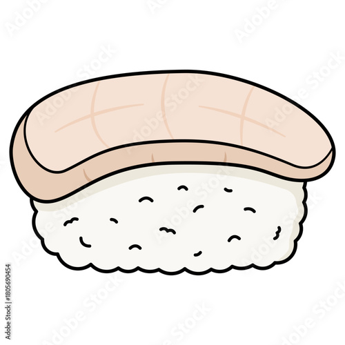 scallop sushi vector illustration