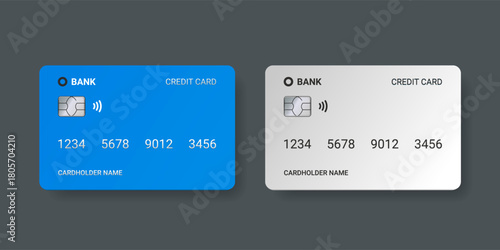 Credit Card Design, Bank Cards Illustration, Payment Cards Mockup