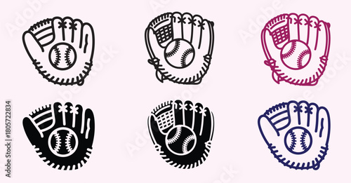 Baseball Glove Vector Graphics Collection for Sports and Recreation Design