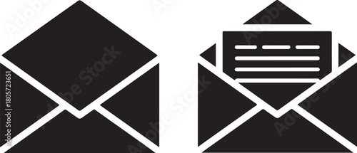 Mail and Email Icons for Communication and Internet Services Graphic