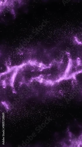 Purple Nebula And Stars In Space Cinematic Footage