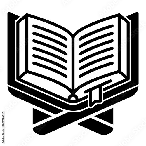 Quran reading icon with open page