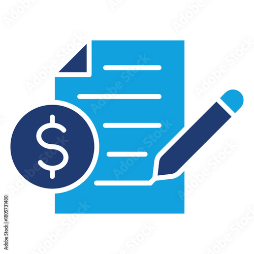 Contract Flat Blue Icon