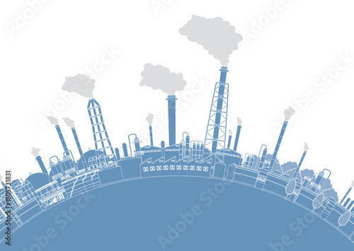 工場地帯のベクターイラスト