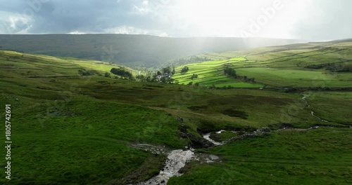 Flying over Wharfedale in north Yorkshire