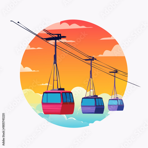 Funicular flat background
2