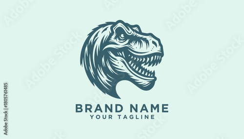 Ferocious T-Rex Vector Logo Striking Dinosaur Head Design for a Bold Brand