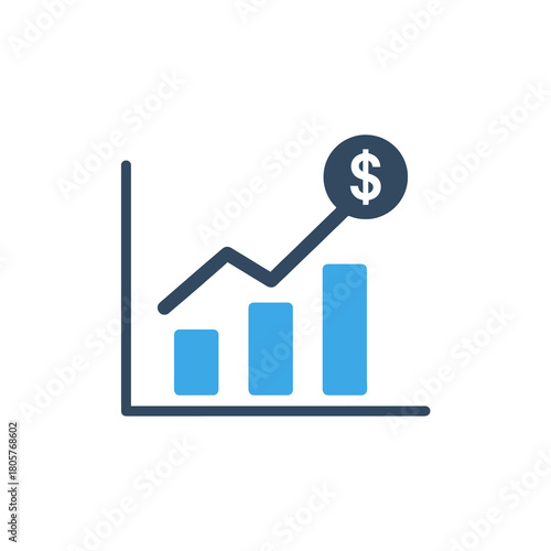 Financial Growth: An illustration showcases a bar graph illustrating financial growth, representing positive economic trends and increasing values.