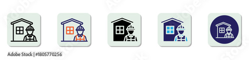 Contractor Icon Multi Style Vector Illustration