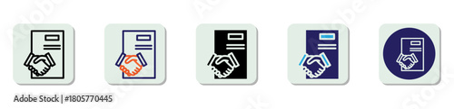 Agreement Icon Multi Style Vector Illustration