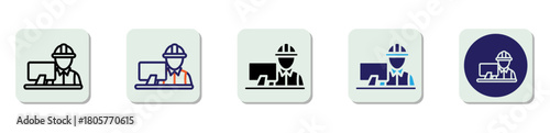 Engineer Icon Multi Style Vector Illustration