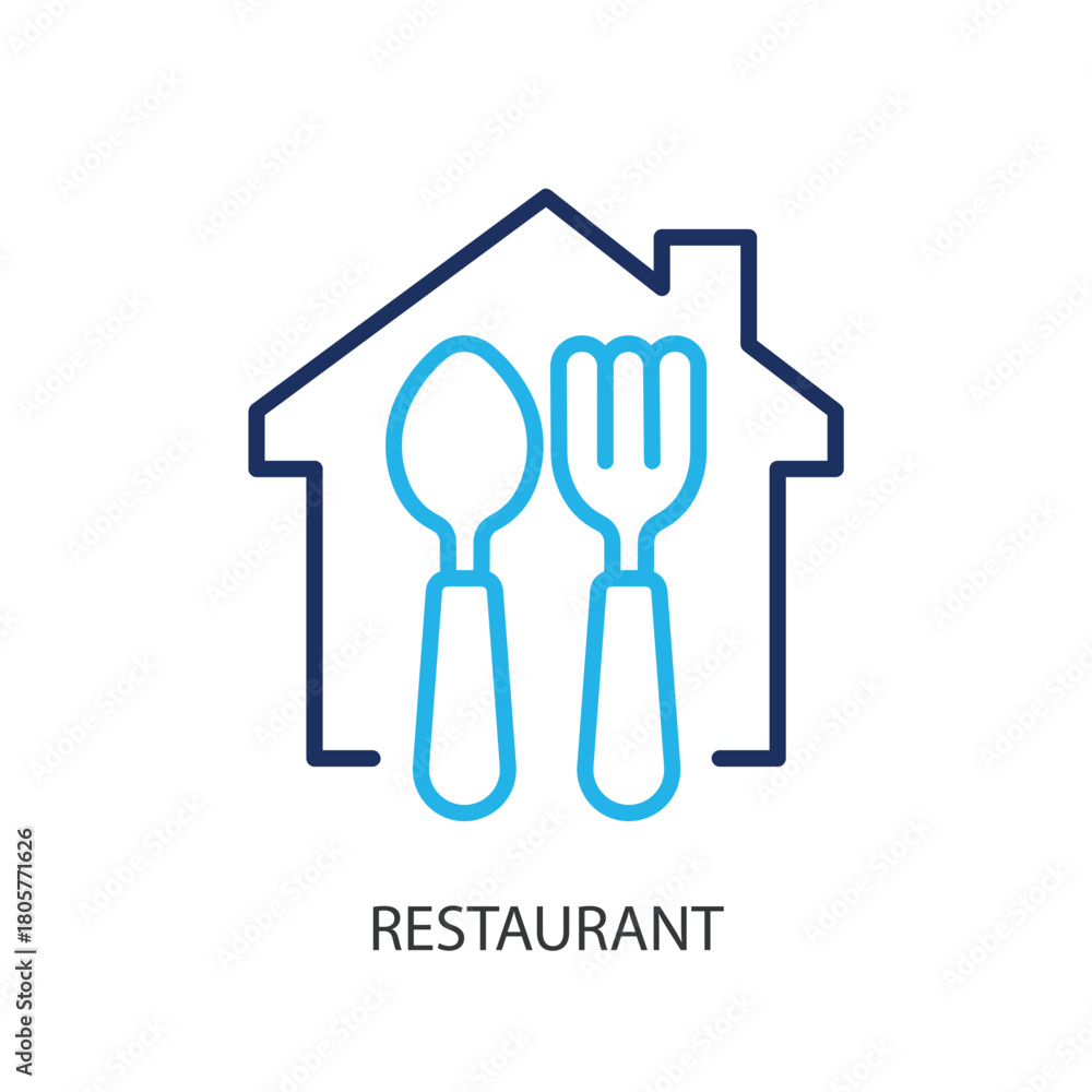 Fototapeta premium Restaurant thin line icons. Original vector illustration.