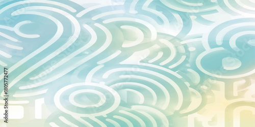 Pastel Dream Waves - Soft Teal Mint Yellow Abstract Swirling Cloud Texture Aesthetic Background