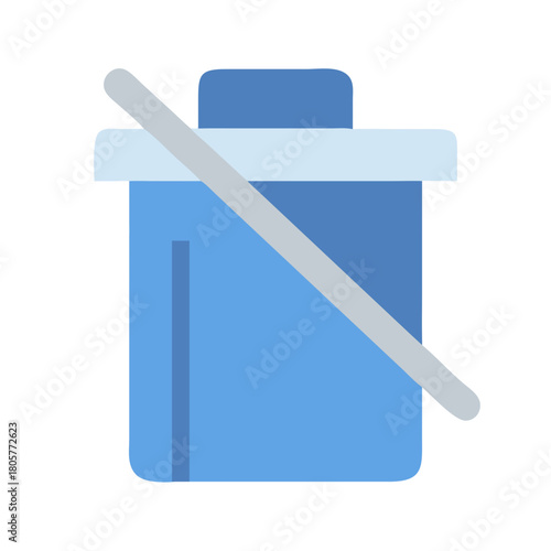Recycle Bin Icon With Diagonal Line Representing Deletion