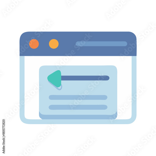 Browser Window Displaying Website Information Flat Vector Design