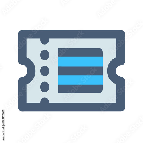 Stylized event ticket illustration isolated on black background