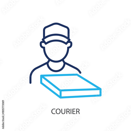  Courier thin line icons. Original vector illustration.