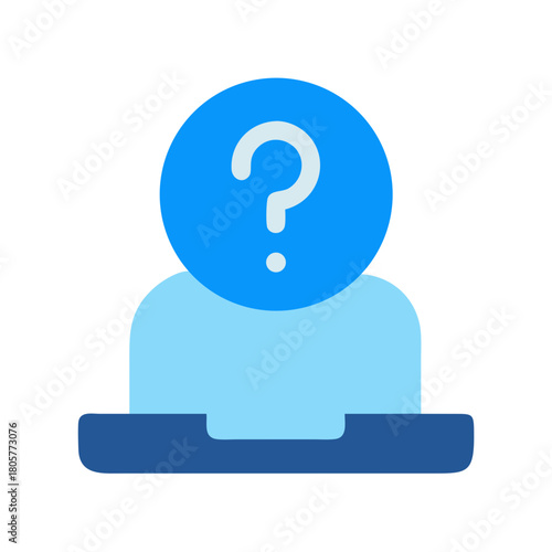 Abstract person with question mark head icon symbol concept