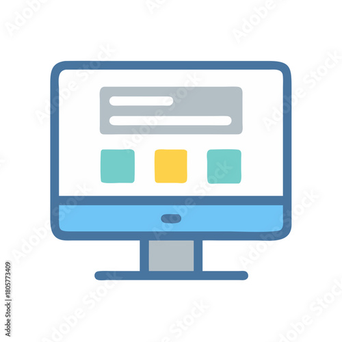 Illustration of a computer monitor showcasing a webpage