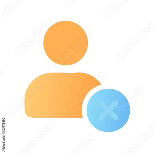 User account deletion icon on a black background