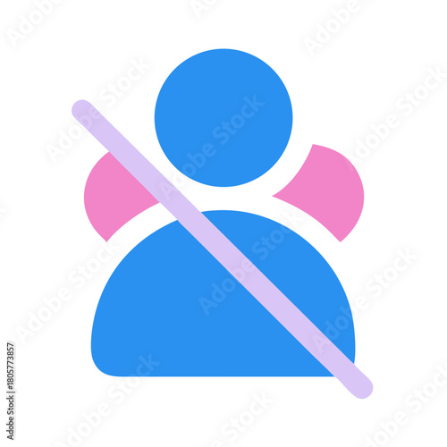 Stylized icon for user removal or restriction concept