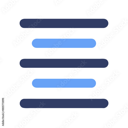 Text alignment icon with centered horizontal lines and spacing
