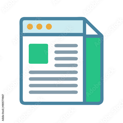 Website content page representation flat style illustration isolated design