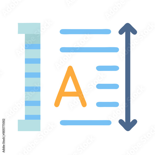 Line height adjustment and font size flat illustration
