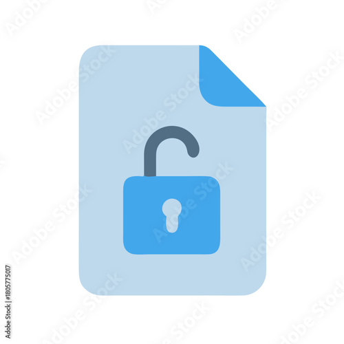 Digital file unlock graphic icon on black backdrop