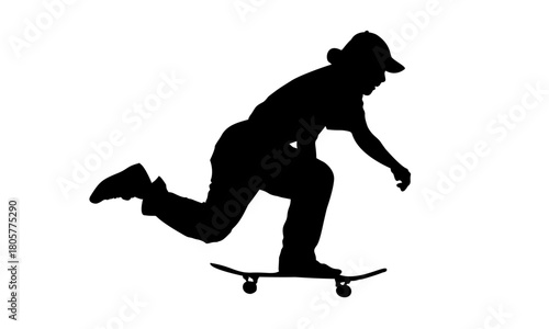 silhouette of a man with a skateboard