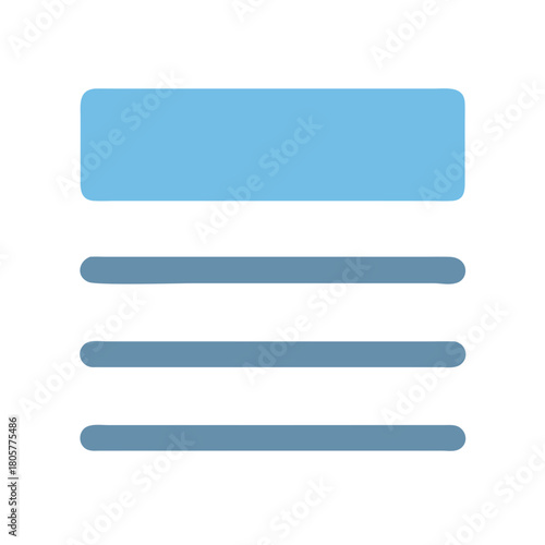 Light blue content organization icon for website and application