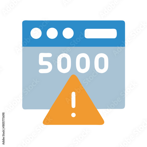 Website error exceeding limit with warning symbol illustration