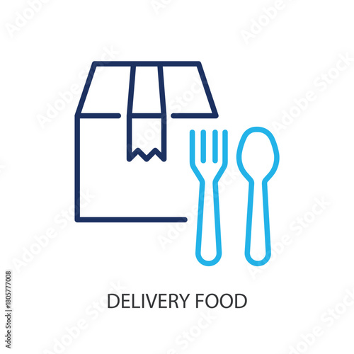  Delivery food thin line icons. Original vector illustration.