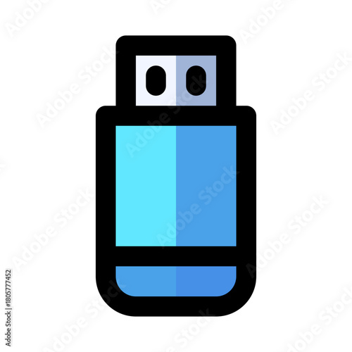 Flashdisk, doodle vector illustration, simple concept, isolated on a white background
