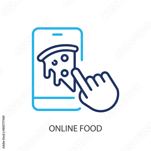  Online food thin line icons. Original vector illustration.
