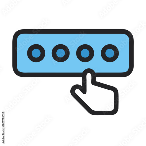 Password Entry with Hand Cursor in Minimalistic Style