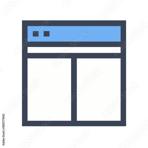 Simple web browser window interface with two content areas