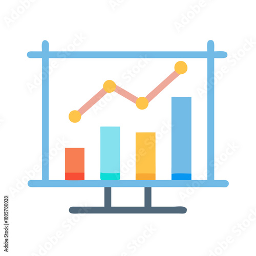 Graphical representation of business growth and financial trend analysis
