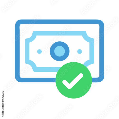 Approved money icon illustrating financial success and payment confirmation