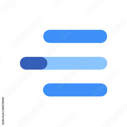 Three horizontal bars showing progression on a black background