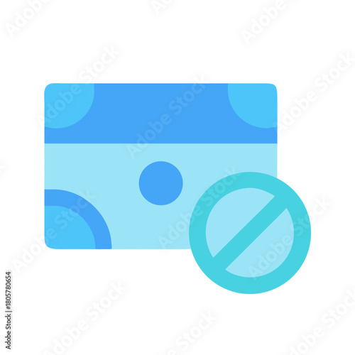 Money forbidden icon demonstrating restriction of financial transaction