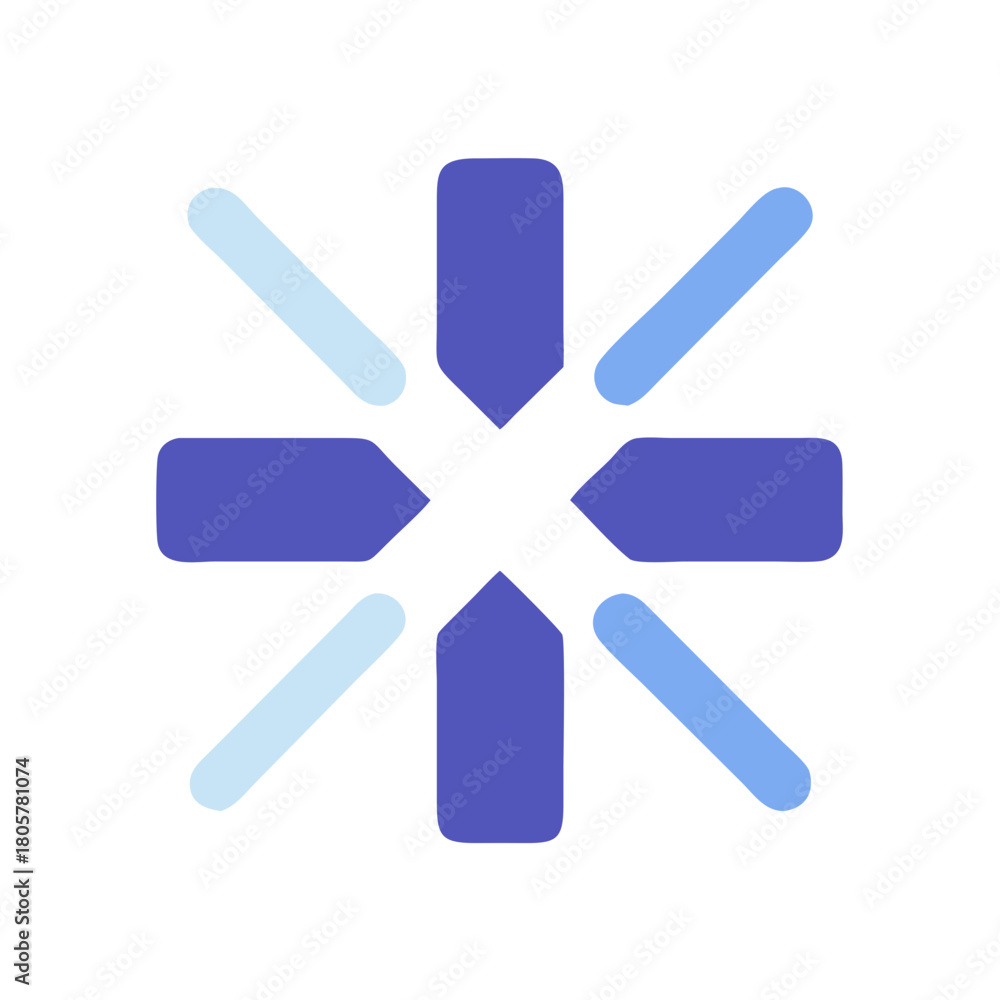 Obraz premium Abstract geometric arrow symbol in calming blue hues design