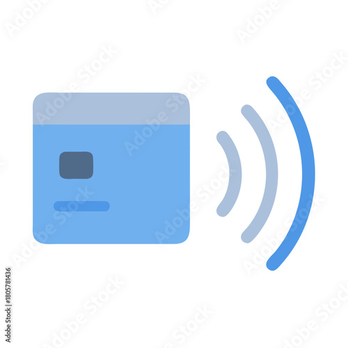 Minimalist card payment illustration with contactless payment symbol on black