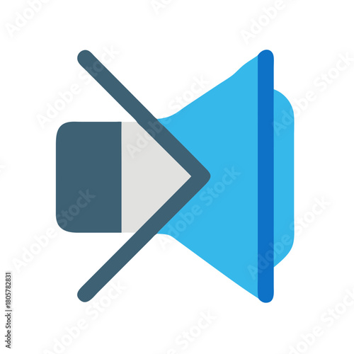 Muted speaker icon in a minimalistic flat style graphic