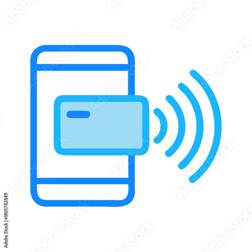 Mobile payment with contactless credit card technology vector illustration